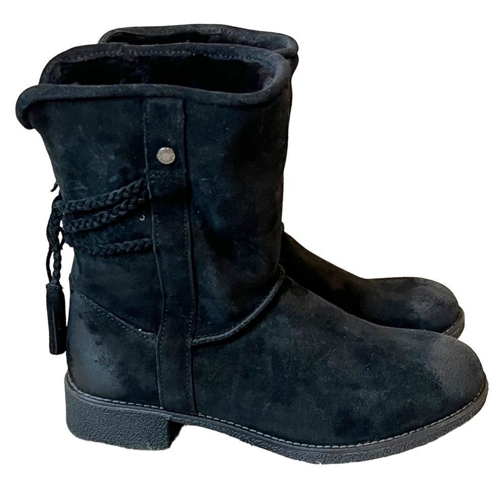 Abeo Blaine Women's Comfort Black Sheepskin Lining Suede Leather Boots